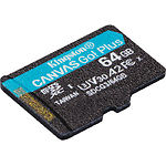 Фото microSD XC 64Gb Kingston Canvas Go! Plus U3 A2 V30 C10 (SDCG3/64GBSP) без переходника, R170/W70 #1