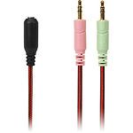 Изображение SVEN AP-G886MV black-red, наушники с микрофоном кожаные, Джек 3,5мм 4pin, адаптер 1м для ПК #2 Фото SVEN AP-G886MV black-red, наушники с микрофоном кожаные, Джек 3,5мм 4pin, адаптер 1м для ПК #2