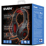 Изображение SVEN AP-G886MV black-red, наушники с микрофоном кожаные, Джек 3,5мм 4pin, адаптер 1м для ПК Фото SVEN AP-G886MV black-red, наушники с микрофоном кожаные, Джек 3,5мм 4pin, адаптер 1м для ПК