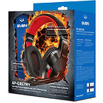 Изображение SVEN AP-G857MV black-red, наушники с микрофоном кожаные, Джек 2*3,5мм Фото SVEN AP-G857MV black-red, наушники с микрофоном кожаные, Джек 2*3,5мм
