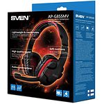 Изображение SVEN AP-G855MV black-red наушники с микрофоном (кожаные) Джек 2*3,5мм 3pin Фото SVEN AP-G855MV black-red наушники с микрофоном (кожаные) Джек 2*3,5мм 3pin