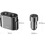 Изображение Автомобильный разветвитель прикуривателя Baseus CRDYQ-01 High Efficiency One to Two Cigarette Black) #2 Фото Автомобильный разветвитель прикуривателя Baseus CRDYQ-01 High Efficiency One to Two Cigarette Black) #2