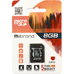 Изображение microSD HC 8Gb Mibrand class 6 (с переходником, MICDC6/8GB-A) Фото microSD HC 8Gb Mibrand class 6 (с переходником, MICDC6/8GB-A)