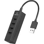 ХАБ REAL-EL HQ-154 Black, 4 ports USB 2.0 - фото