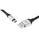 Фото Кабель REAL-EL USB 2.0 Premium USB / Type C Leather 1m, black-silver (EL123500049) 104802 #6