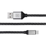 Фото Кабель REAL-EL USB 2.0 Premium USB / Type C Leather 1m, black-silver (EL123500049) 104802 #5