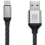 Фото Кабель REAL-EL USB 2.0 Premium USB / Type C Leather 1m, black-silver (EL123500049) 104802 #3