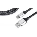 Фото Кабель REAL-EL USB 2.0 Premium USB / Type C Leather 1m, black-silver (EL123500049) 104802 #2
