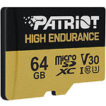 Изображение microSD XC 64GB Patriot High Endurance UHS-I U3 C10 V30 (с переходником SD, PEF64GE31MCH) R-95 MB/s #6 Фото microSD XC 64GB Patriot High Endurance UHS-I U3 C10 V30 (с переходником SD, PEF64GE31MCH) R-95 MB/s #6