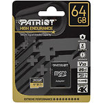 Изображение microSD XC 64GB Patriot High Endurance UHS-I U3 C10 V30 (с переходником SD, PEF64GE31MCH) R-95 MB/s Фото microSD XC 64GB Patriot High Endurance UHS-I U3 C10 V30 (с переходником SD, PEF64GE31MCH) R-95 MB/s