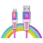 Кабель REAL-EL USB 2.0 MFI USB/Lightning 1m, Rainbow - фото