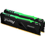 Фото DDR-4 2шт x 32GB 3000МГц Kingston FURY Beast Black RGB (KF430C16BBAK2/64)