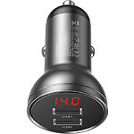 Изображение Автомобильное ЗУ Baseus CCBX-0G Black-Grey, 2*USB-A, 4.8A, 24W #7 Фото Автомобильное ЗУ Baseus CCBX-0G Black-Grey, 2*USB-A, 4.8A, 24W #7