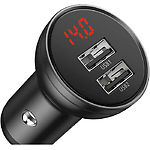 Изображение Автомобильное ЗУ Baseus CCBX-0G Black-Grey, 2*USB-A, 4.8A, 24W #5 Фото Автомобильное ЗУ Baseus CCBX-0G Black-Grey, 2*USB-A, 4.8A, 24W #5