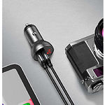 Изображение Автомобильное ЗУ Baseus CCBX-0G Black-Grey, 2*USB-A, 4.8A, 24W #1 Фото Автомобильное ЗУ Baseus CCBX-0G Black-Grey, 2*USB-A, 4.8A, 24W #1