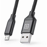 Фото Кабель REAL-EL USB 2.0 Premium USB / Micro USB 2m, Fabric black (EL123500048) 104758 #3