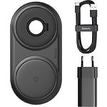 Изображение Беспроводное Wireless ЗУ Baseus WXPL-B01 Black Planet, USB питание, 2in1 cable winder+wireless charg Фото Беспроводное Wireless ЗУ Baseus WXPL-B01 Black Planet, USB питание, 2in1 cable winder+wireless charg