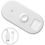 Изображение Беспроводное Wireless ЗУ Baseus WX3IN1-C02 White Smar, USB питание, 3in1 18W For Phone+Watch+Pods Фото Беспроводное Wireless ЗУ Baseus WX3IN1-C02 White Smar, USB питание, 3in1 18W For Phone+Watch+Pods