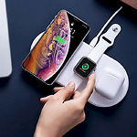 Изображение Беспроводное Wireless ЗУ Baseus WX3IN1-C02 White Smar, USB питание, 3in1 18W For Phone+Watch+Pods #1 Фото Беспроводное Wireless ЗУ Baseus WX3IN1-C02 White Smar, USB питание, 3in1 18W For Phone+Watch+Pods #1