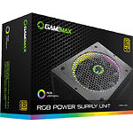 Изображение Блок питания GAMEMAX RGB-1050 PRO 1050W модульный, 80Plus GOLD, ARGB ring fan 140 #2 Фото Блок питания GAMEMAX RGB-1050 PRO 1050W модульный, 80Plus GOLD, ARGB ring fan 140 #2