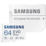 Фото microSD XC 64Gb Samsung EVO PLUS Class10 UHS-I U1 V10 A1 (MB-MC64KA) c SD переходником, R130/W20MB/s