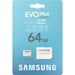 Фото microSD XC 64Gb Samsung EVO PLUS Class10 UHS-I U1 V10 A1 (MB-MC64KA) c SD переходником, R130/W20MB/s #1