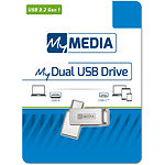 Изображение USB Flash 32Gb MyMedia MyDual by Verbatim {69269} USB 3.2/USB Type-C Silver #2 Фото USB Flash 32Gb MyMedia MyDual by Verbatim {69269} USB 3.2/USB Type-C Silver #2