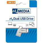 Фото USB Flash 16Gb MyMedia MyDual by Verbatim {69265} USB 2.0/USB Type-C Silver