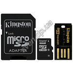 Изображение microSD HC 16Gb KINGSTON Class10 + USB reader (с переходником на полный SD , MBLY10G2/16GB) Фото microSD HC 16Gb KINGSTON Class10 + USB reader (с переходником на полный SD , MBLY10G2/16GB)