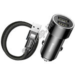 Изображение Автомобильное ЗУ Baseus TZXLD-A01 2*USB + Lightning Cable, 3.4A Фото Автомобильное ЗУ Baseus TZXLD-A01 2*USB + Lightning Cable, 3.4A
