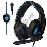 Изображение Sades SA-902 Black/Blue гарнитура Фото Sades SA-902 Black/Blue гарнитура