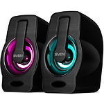 Изображение Акустическая система SVEN 255 black, 2*3W speaker, USB/DC 5V, динамическая RGB подсветка корпуса Фото Акустическая система SVEN 255 black, 2*3W speaker, USB/DC 5V, динамическая RGB подсветка корпуса
