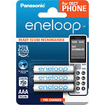 Изображение Аккумулятор Panasonic Eneloop (BK-4MCCE/3DE), AAA/HR03, 750mAh, NI-MH Dect Series, блистер 3шт Фото Аккумулятор Panasonic Eneloop (BK-4MCCE/3DE), AAA/HR03, 750mAh, NI-MH Dect Series, блистер 3шт