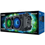 Изображение SVEN PS-550 (black) портативная система 2x18 Вт, Li-Ion аккумулятор, USB, microSD,FM,BT, дисплей #2 Фото SVEN PS-550 (black) портативная система 2x18 Вт, Li-Ion аккумулятор, USB, microSD,FM,BT, дисплей #2