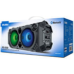 Изображение SVEN PS-550 (black) портативная система 2x18 Вт, Li-Ion аккумулятор, USB, microSD,FM,BT, дисплей #1 Фото SVEN PS-550 (black) портативная система 2x18 Вт, Li-Ion аккумулятор, USB, microSD,FM,BT, дисплей #1