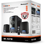 Фото Акустическая система REAL-EL M-570 black, 2.1 30W Woofer + 2*14 speaker, BT, FM, SD, USB, LED, кар #6