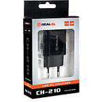 Фото Сетевое ЗУ REAL-EL CH-210 black (EL123160014) 2*USB-A, 100-240V, 2,1А ,5V #2