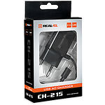 Фото Сетевое ЗУ REAL-EL CH-215 Black (EL123160015) USB-A,100-240V,2.1А,5V,micro-USB cable #2