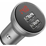 Изображение Автомобильное ЗУ Baseus CCBX-0S Silver, 2*USB-A, 4.8A, 24W #3 Фото Автомобильное ЗУ Baseus CCBX-0S Silver, 2*USB-A, 4.8A, 24W #3