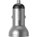 Изображение Автомобильное ЗУ Baseus CCBX-0S Silver, 2*USB-A, 4.8A, 24W #1 Фото Автомобильное ЗУ Baseus CCBX-0S Silver, 2*USB-A, 4.8A, 24W #1