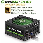 Изображение Блок питания GAMEMAX GM-800 800W модульный, 14см. вент #1 Фото Блок питания GAMEMAX GM-800 800W модульный, 14см. вент #1