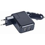 Фото Автомобильное ЗУ Gembird MP3A-UC-ACCAR 2*USB + розетка, 2А ,5V #2