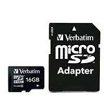 Фото microSD HC 16Gb Verbatim Class10 (44082) с переходником на SD #1