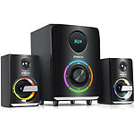 Фото Акустическая система REAL-EL M-580 black, 2.1 30W Woofer + 2*14 speaker, BT, FM, SD, USB, LED #6