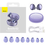 Фото Baseus E2 Bowie Purple (NGTW090005) Bluetooth гарнитура TWS #4