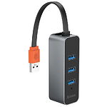 Фото Концентратор HUB USB 3.0 Baseus Steel Cannon CAHUB-AH0G Dark gray (USB3.0*3+RJ45) #3