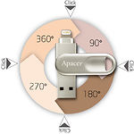 Изображение USB Flash 32Gb Apacer AH790 Dual Lightning Silver USB3.1 AP32GAH790S-1 #1 Фото USB Flash 32Gb Apacer AH790 Dual Lightning Silver USB3.1 AP32GAH790S-1 #1