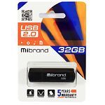 Фото USB Flash 32Gb Mibrand Grizzly Black (MI2.0/GR32P3B) #1