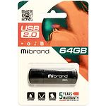 Фото USB Flash 64Gb Mibrand Grizzly Black (MI2.0/GR64P3B) #1