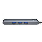 Фото Концентратор HUB USB 3.1 Baseus CAHUB-J0G USB3.1 Type-C --> HDMI + Ethernet RJ-45 Lan + 3* USB3.0-A #5